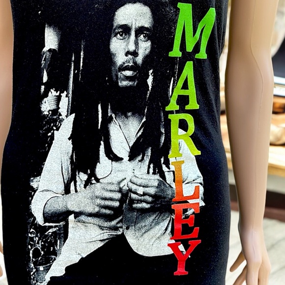 Zion Rootswear Women's Black Bob Marley Rasta Racerback Tank Top - Picture 7 of 12